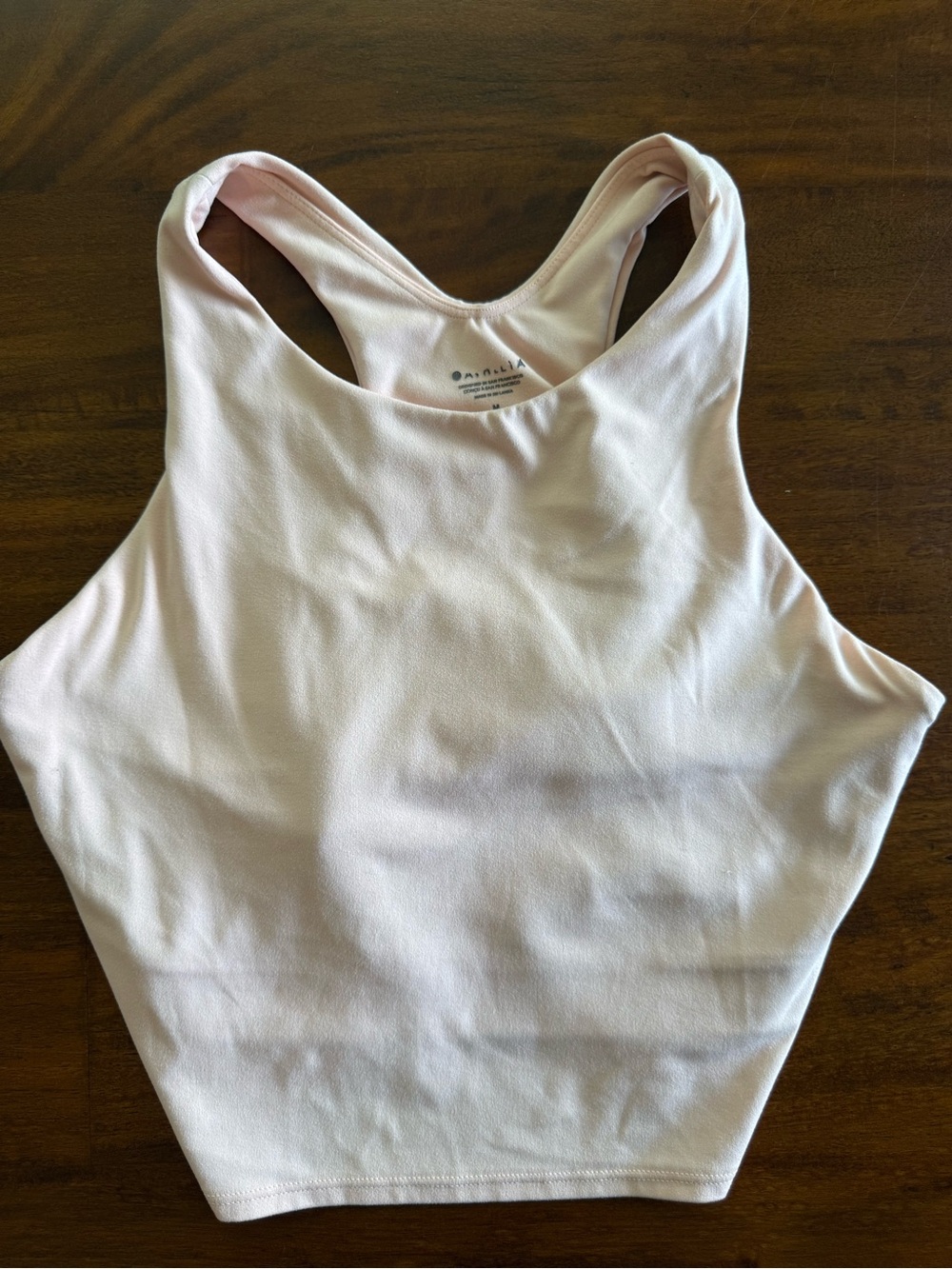 Athleta Conscious Crop Light Pink Longline Sports Bra Tank Medium